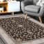 فرش ماشینی مه ترنج طرح آرین زمینه ذغالی