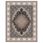 فرش ماشینی مه ترنج طرح چکاوک زمینه فیلی