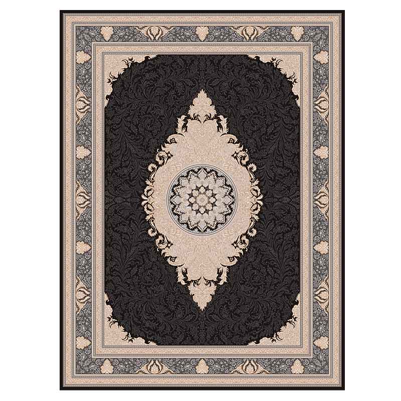فرش ماشینی مه ترنج طرح نورا زمینه ذغالی فرش ماشینی مه ترنج طرح نورا زمینه ذغالی