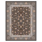 فرش ماشینی مه ترنج طرح مهراز زمینه ذغالی