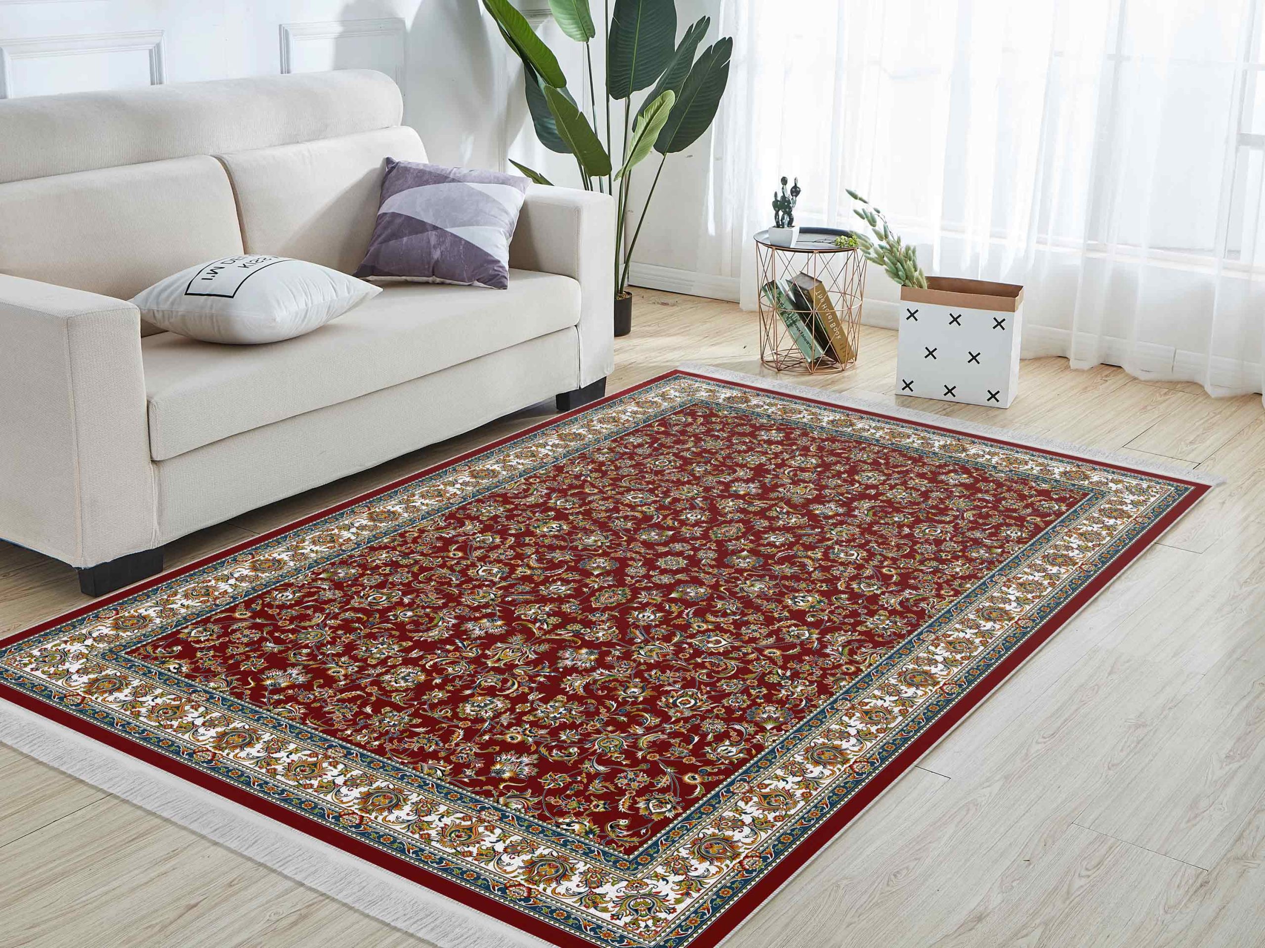 فرش ماشینی مه ترنج طرح افشان250 زمینه لاکی 1000 شانه فرش ماشینی مه ترنج طرح افشان250 زمینه لاکی 1000 شانه