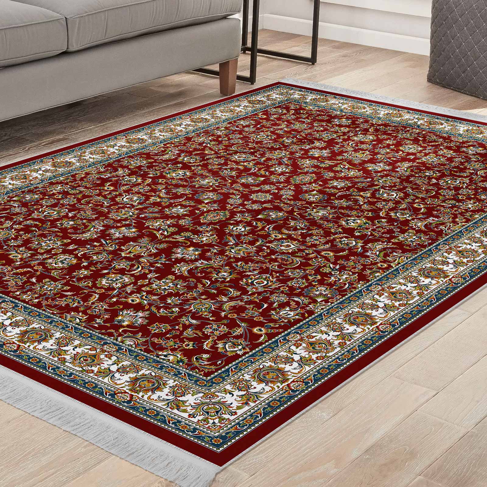 فرش ماشینی مه ترنج طرح افشان250 زمینه لاکی 1000 شانه فرش ماشینی مه ترنج طرح افشان250 زمینه لاکی 1000 شانه