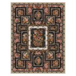 فرش ماشینی مه ترنج طرح باغ بهرنگ زمینه کرم 1000 شانه