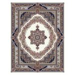 فرش ماشینی مه ترنج طرح بهشت زمینه کرم 1000 شانه