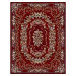 فرش ماشینی مه ترنج طرح دینا زمینه لاکی 1000 شانه