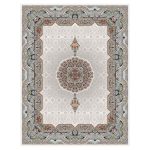 فرش ماشینی مه ترنج طرح هالیدی زمینه کرم 1000 شانه