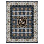 فرش ماشینی مه ترنج طرح خسرو شیرین زمینه سرمه ای 1000 شانه