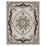 فرش ماشینی مه ترنج طرح نیلا زمینه فیلی 1000 شانه