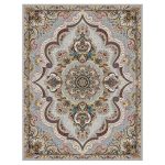 فرش ماشینی مه ترنج طرح شهیاد زمینه فیلی 1000 شانه