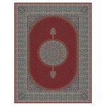 فرش ماشینی مه ترنج طرح ترنم زمینه لاکی 1000 شانه