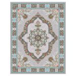 فرش ماشینی مه ترنج طرح کارینا زمینه فیلی 1000 شانه