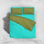 سرویس روتختی آ اس پ مینیمال زمینه فیروزه ای دو نفره 5 تکه