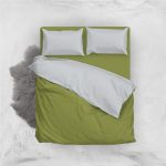 سرویس روتختی آ اس پ مینیمال زمینه زیتونی دو نفره 5 تکه