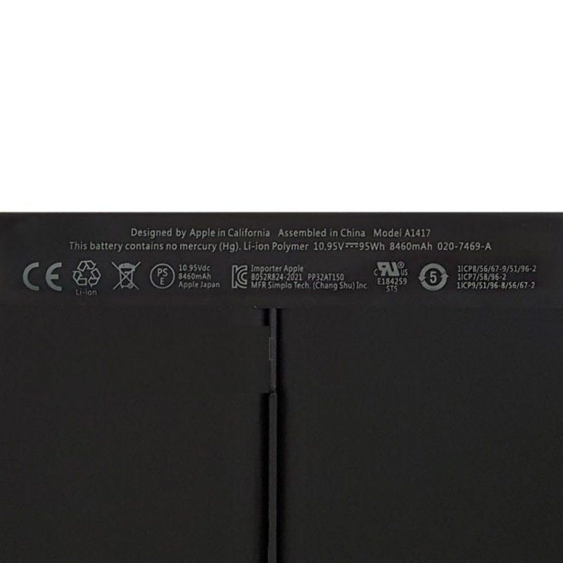 باتری لپ تاپ اپل A1417 Pro A1398-2012-2013 اورجینال