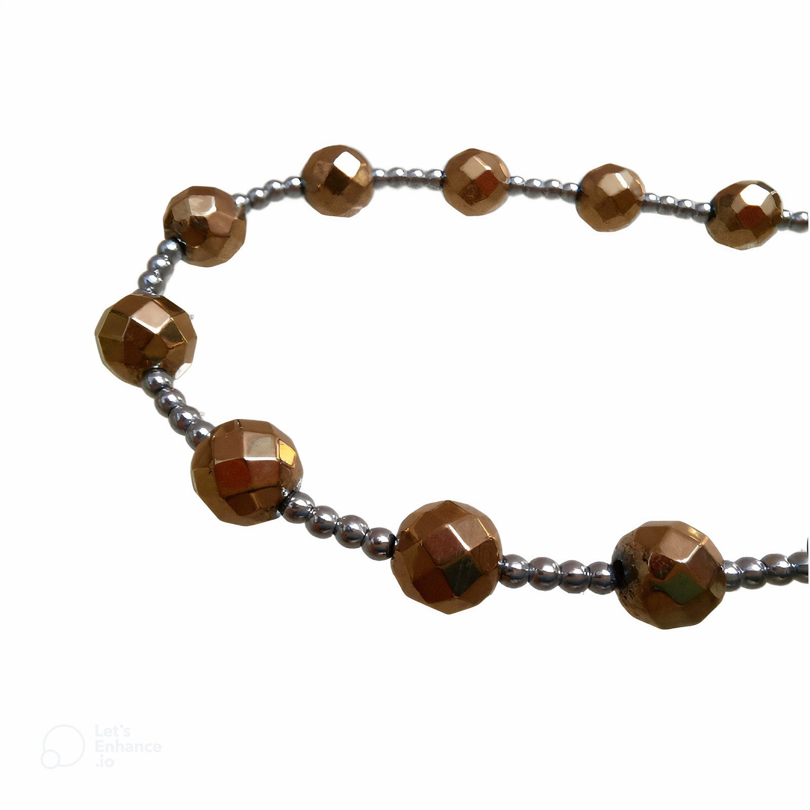 گردنبند سنگ طبیعی حدید مدل الیزابت کد 110