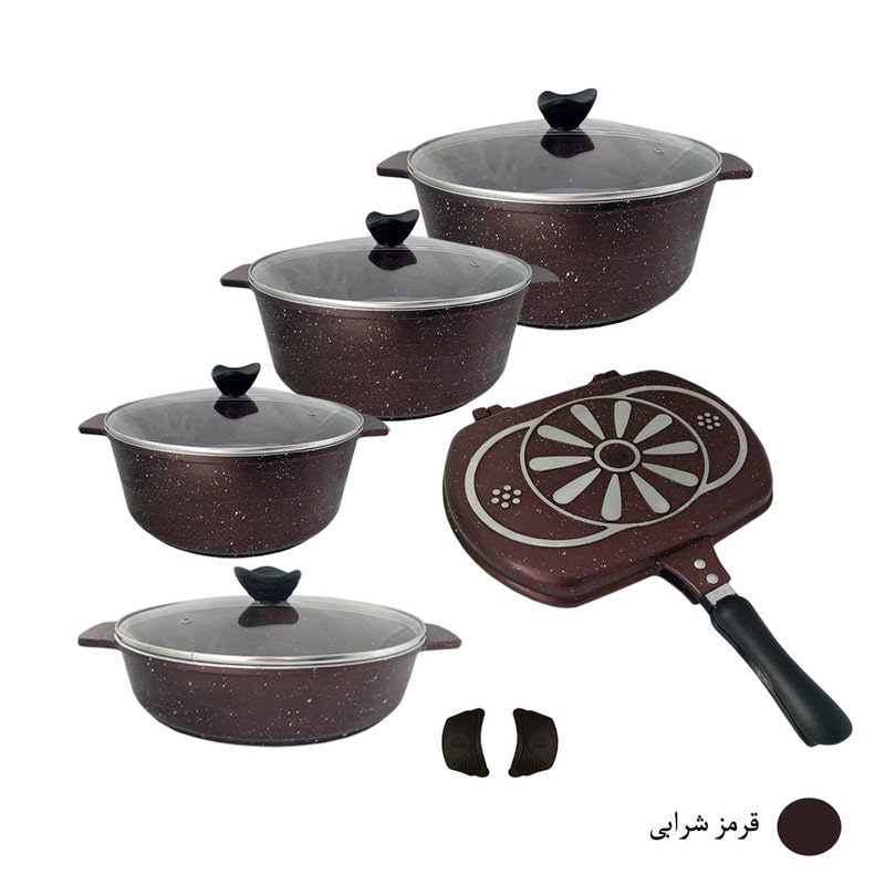 سرویس قابلمه 12 پارچه تیتانیوم پیلو مدل هپی Pilau