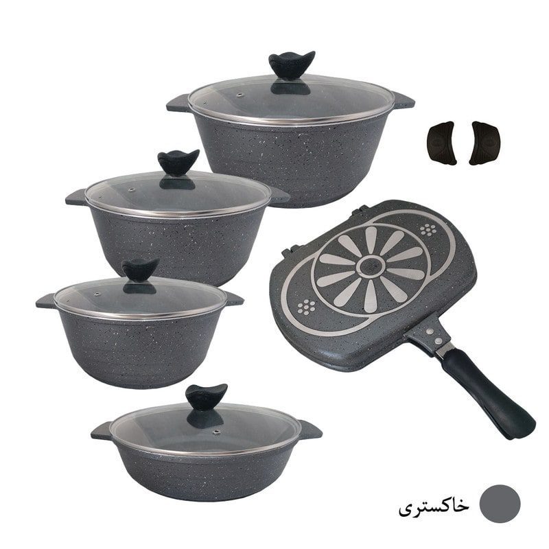 سرویس قابلمه 12 پارچه تیتانیوم پیلو مدل هپی Pilau