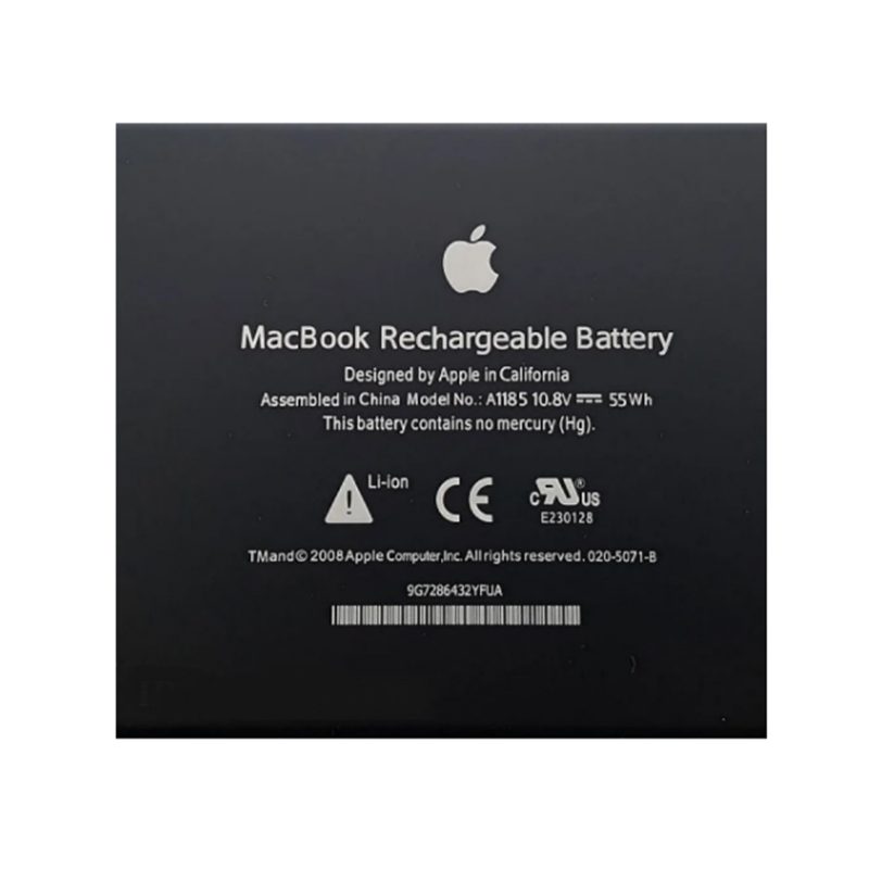 باتری لپ تاپ اپل Pro A1185-A1181-2006-2008 مشکی-اورجینال
