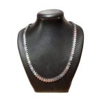 گردنبند سنگ طبیعی حدید نقره ای