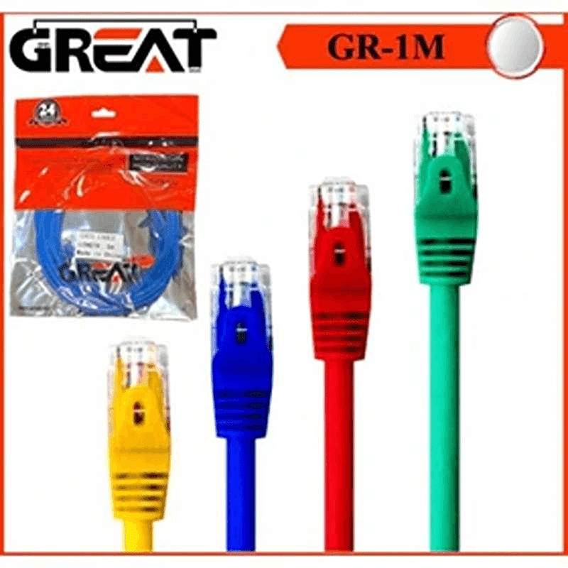 کابل شبکه 1 متری گریت مدل Great CAT5 GR-1M کابل شبکه 1 متری گریت مدل Great CAT5 GR-1M