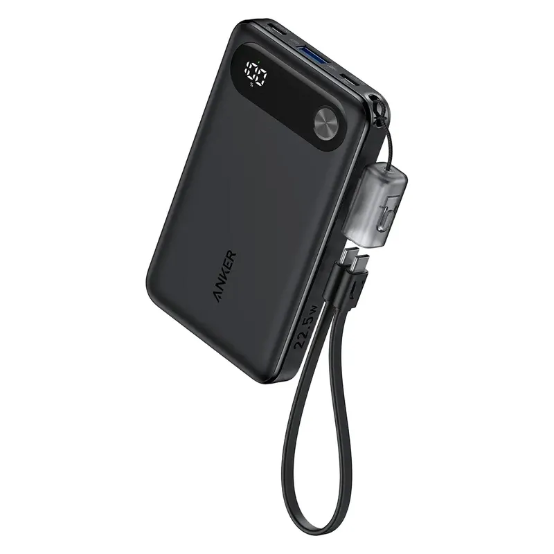 پاوربانک 22.5 وات انکر مدل A1257 ظرفیت 10000 میلی آمپر ساعت به همراه کابل USB-C