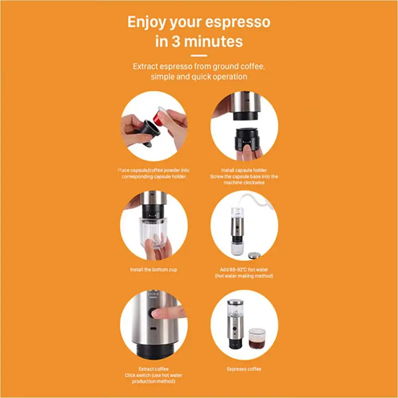 اسپرسو ساز شارژی قابل حمل شیائومی مدل Zolele Espresso Machine MG73T