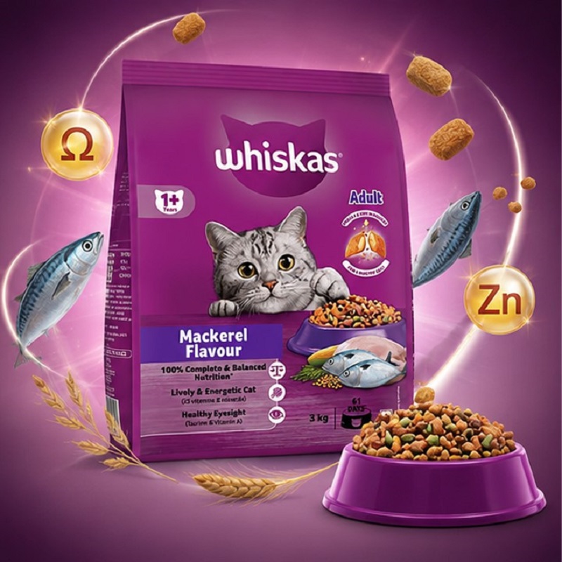 غذای خشک گربه بالغ با طعم ماهی ویسکاس 300 گرم Whiskas Food