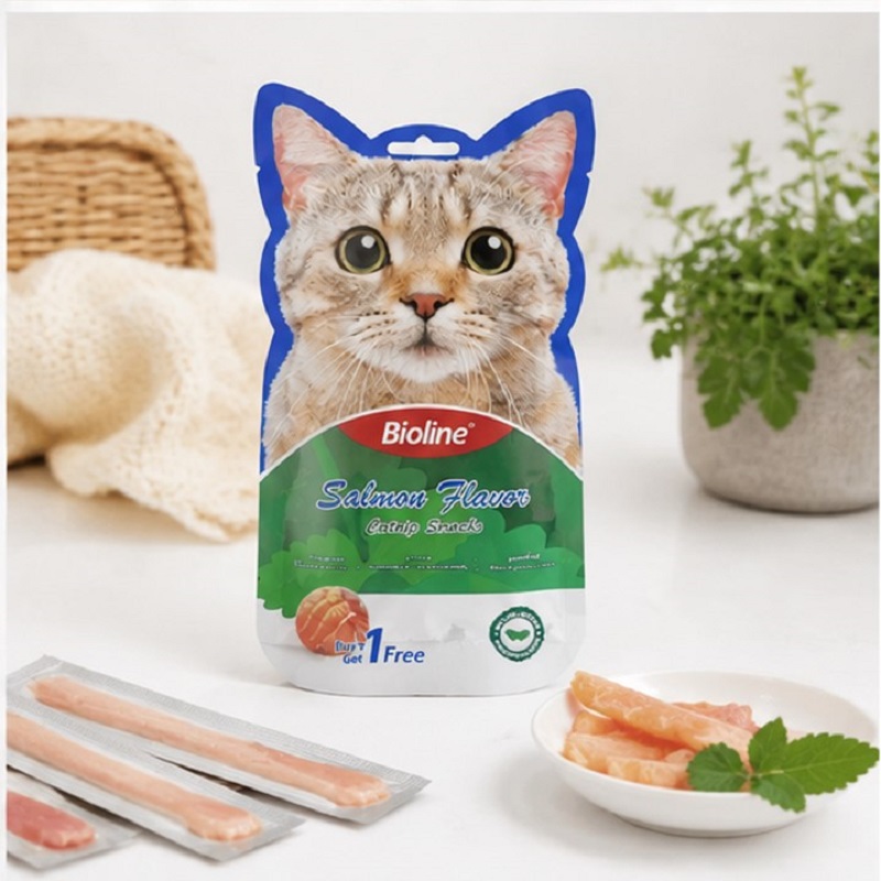 بستنی گربه بایولاین طعم سالمون 5 عددی Bioline Creamy