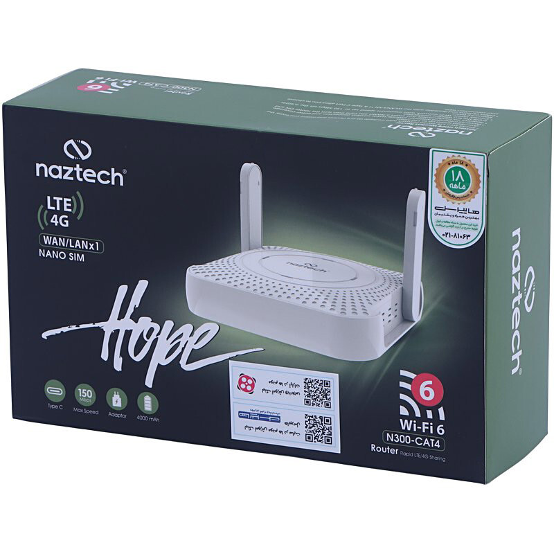 مودم روتر 4G/LTE رومیزی و همراه نزتک مدل Naztech HOPE